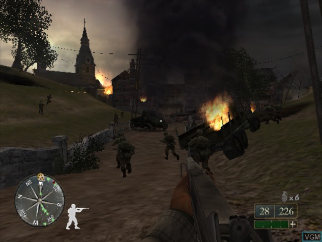 In-game screen of the game Call of Duty 2 - Big Red One on Nintendo GameCube