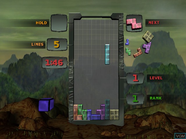 In-game screen of the game Tetris Worlds on Nintendo GameCube