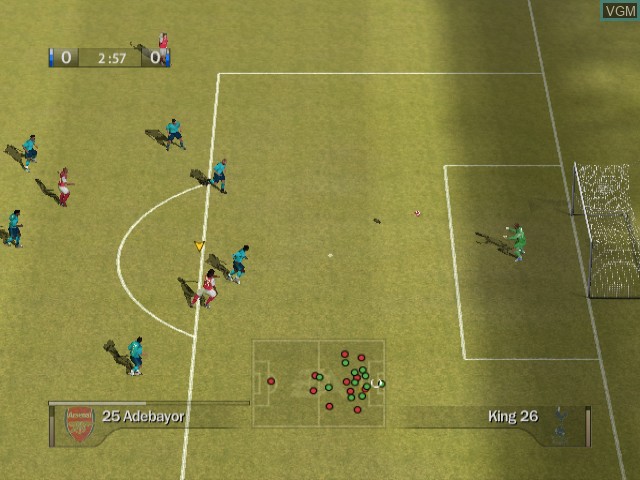 In-game screen of the game FIFA 07 on Nintendo GameCube
