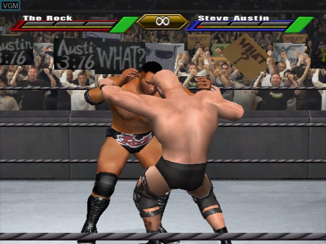 In-game screen of the game WWE WrestleMania X8 on Nintendo GameCube