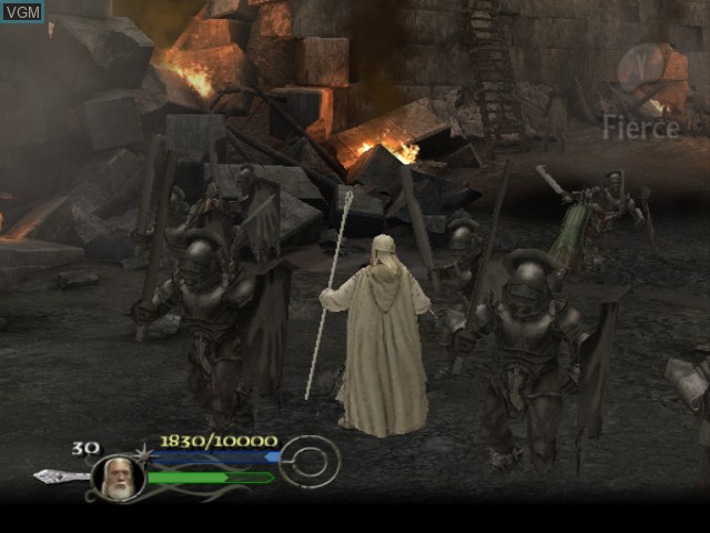 In-game screen of the game Lord of the Rings, The - The Return of the King on Nintendo GameCube