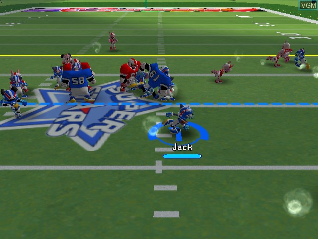 In-game screen of the game Disney Sports - American Football on Nintendo GameCube