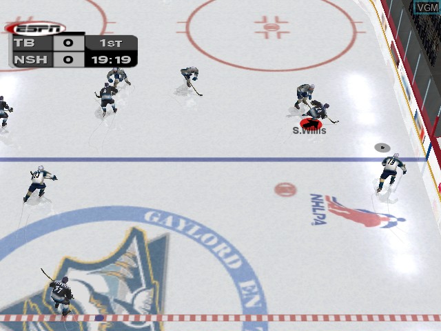 In-game screen of the game NHL 2K3 on Nintendo GameCube