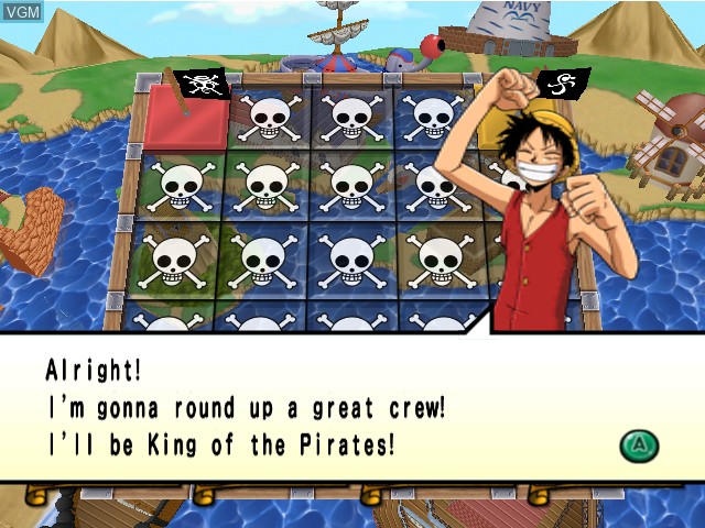 In-game screen of the game One Piece - Pirates Carnival on Nintendo GameCube