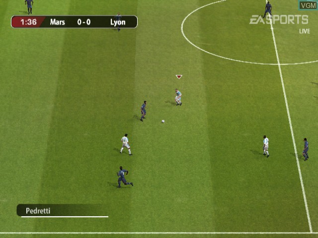 In-game screen of the game FIFA Football 2005 on Nintendo GameCube