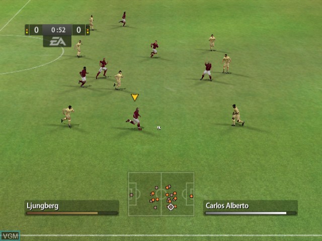 In-game screen of the game FIFA 06 on Nintendo GameCube