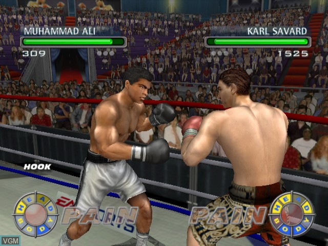 In-game screen of the game Knockout Kings 2003 on Nintendo GameCube