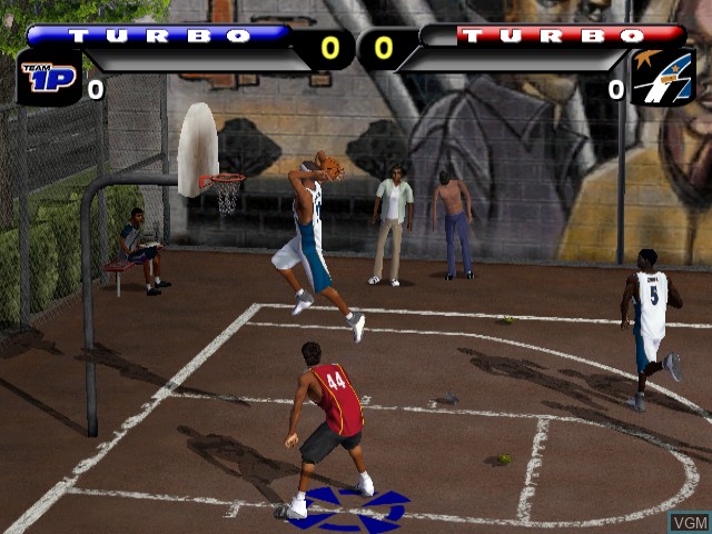 In-game screen of the game NBA Street on Nintendo GameCube
