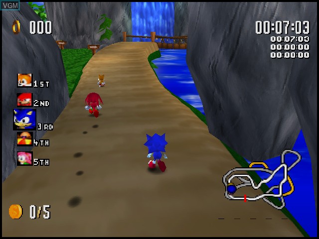 In-game screen of the game Sonic Gems Collection on Nintendo GameCube
