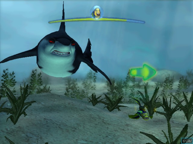 In-game screen of the game Shark Tale on Nintendo GameCube