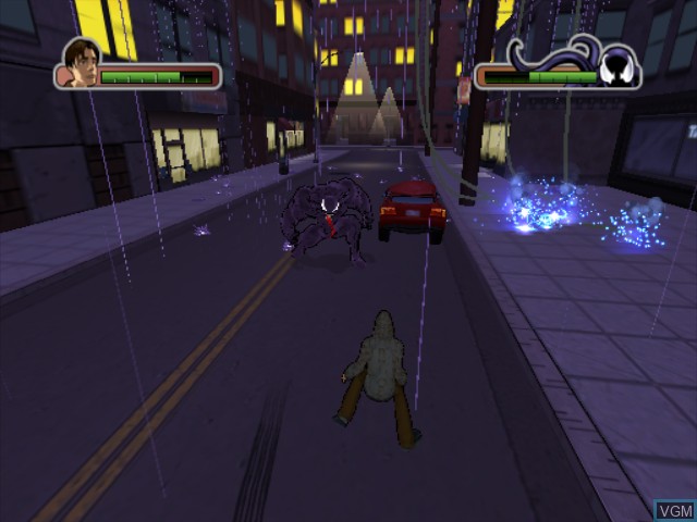 In-game screen of the game Ultimate Spider-Man on Nintendo GameCube