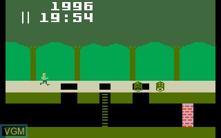 In-game screen of the game Pitfall! on Mattel Intellivision