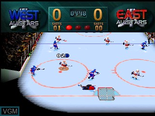 In-game screen of the game Brett Hull NHL Hockey on Atari Jaguar CD