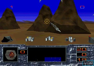 In-game screen of the game Missile Command 3D on Atari Jaguar