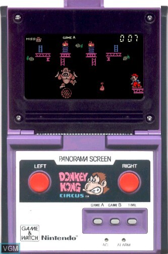 In-game screen of the game Donkey Kong Circus on Electronic games