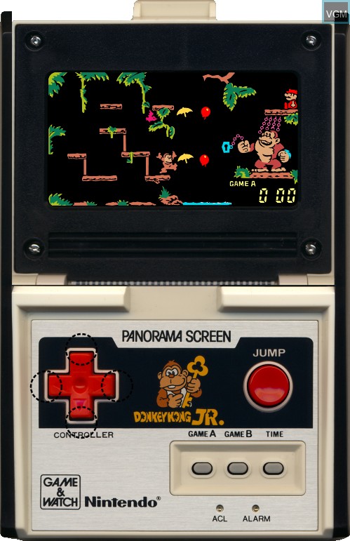 In-game screen of the game Donkey Kong Jr. on Electronic games