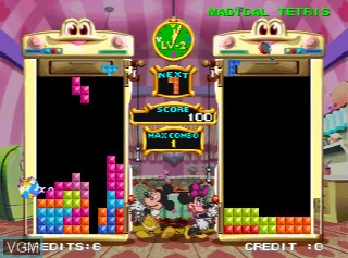 In-game screen of the game Magical Tetris Challenge on MAME