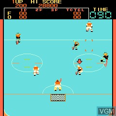 In-game screen of the game Cassette - Fighting Ice Hockey on MAME