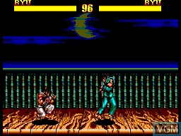 In-game screen of the game Street Fighter II' on Sega Master System