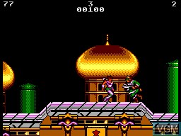 In-game screen of the game Strider on Sega Master System