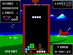 In-game screen of the game FA Tetris on Sega Master System