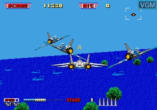 In-game screen of the game After Burner II on Sega Megadrive