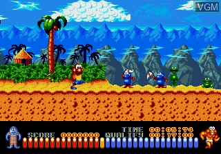 In-game screen of the game Aquatic Games starring James Pond and the Aquabats, The on Sega Megadrive