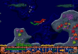 In-game screen of the game Ariel - The Little Mermaid on Sega Megadrive