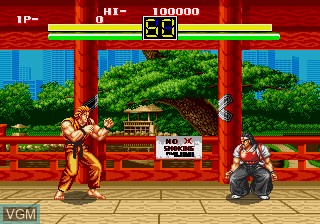 In-game screen of the game Art of Fighting on Sega Megadrive