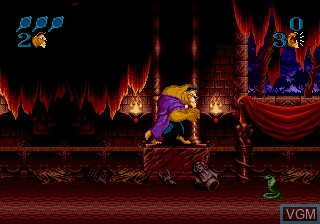 In-game screen of the game Beauty and the Beast - Roar of the Beast on Sega Megadrive