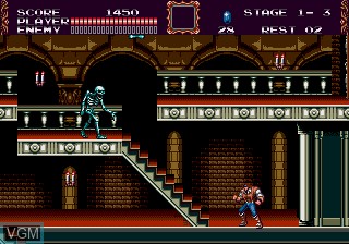 In-game screen of the game Castlevania - Bloodlines on Sega Megadrive