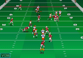 In-game screen of the game College Football USA 97 on Sega Megadrive