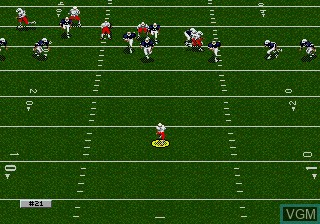 In-game screen of the game College Football's National Championship II on Sega Megadrive