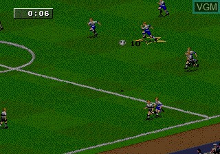 In-game screen of the game FIFA - Road to World Cup 98 on Sega Megadrive