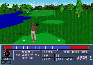 In-game screen of the game Jack Nicklaus' Power Challenge Golf on Sega Megadrive
