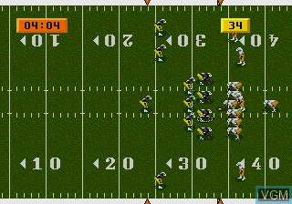 In-game screen of the game NFL Sports Talk Football '93 Starring Joe Montana on Sega Megadrive