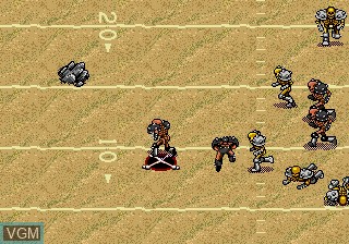 In-game screen of the game Mutant League Football on Sega Megadrive
