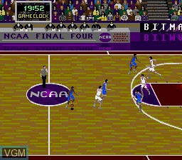 In-game screen of the game NCAA Final Four Basketball on Sega Megadrive