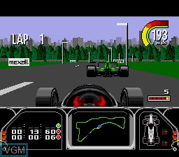 In-game screen of the game Newman Haas Indycar Estrelando Nigel Mansell on Sega Megadrive