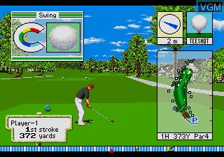 In-game screen of the game Pebble Beach Golf Links on Sega Megadrive