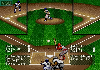 In-game screen of the game R.B.I. Baseball '93 on Sega Megadrive