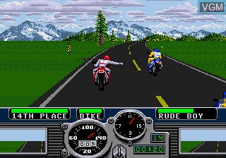 In-game screen of the game Road Rash on Sega Megadrive
