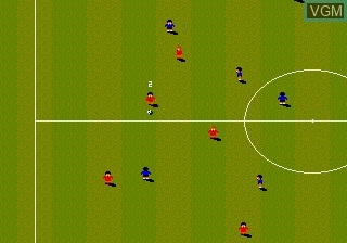 In-game screen of the game Sensible Soccer - European Champions on Sega Megadrive