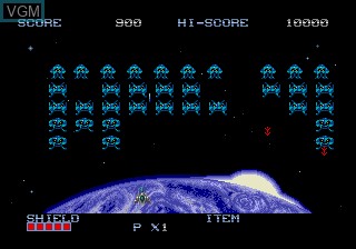 In-game screen of the game Space Invaders '90 on Sega Megadrive