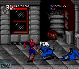 In-game screen of the game Spider-Man & Venom - Maximum Carnage on Sega Megadrive