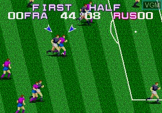 In-game screen of the game Tecmo World Cup on Sega Megadrive