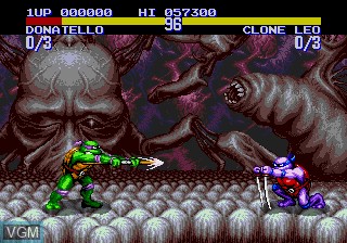 In-game screen of the game Teenage Mutant Ninja Turtles - Tournament Fighters on Sega Megadrive