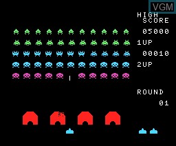 In-game screen of the game Space Invaders on MSX