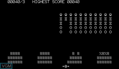 In-game screen of the game Space Invaders on Nascom