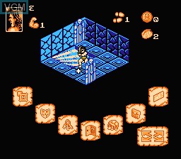 In-game screen of the game Hero Quest on Nintendo NES